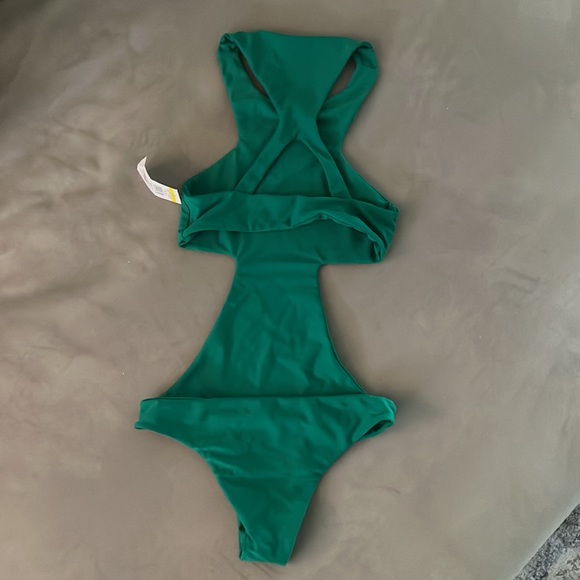 Emerald Green Mikoh Osaka Cut-Out One-Piece - Picture 4 of 4
